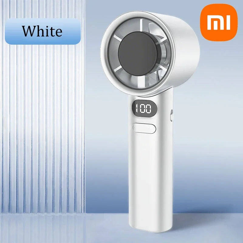 Xiaomi Handheld Mini Fan 120 Speed Electric Hand Fans Ice Compress High-Speed Cooling Rechargeable Portable LED Digital Display