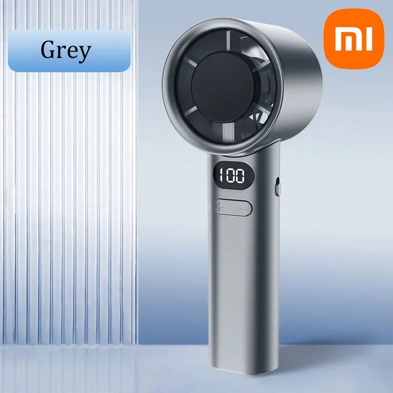 Xiaomi Handheld Mini Fan 120 Speed Electric Hand Fans Ice Compress High-Speed Cooling Rechargeable Portable LED Digital Display