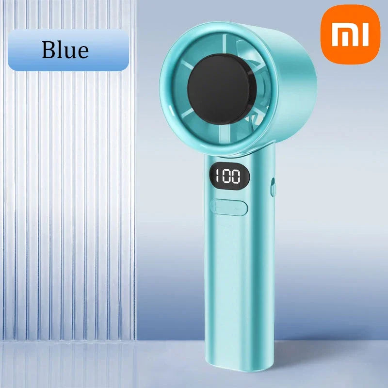 Xiaomi Handheld Mini Fan 120 Speed Electric Hand Fans Ice Compress High-Speed Cooling Rechargeable Portable LED Digital Display
