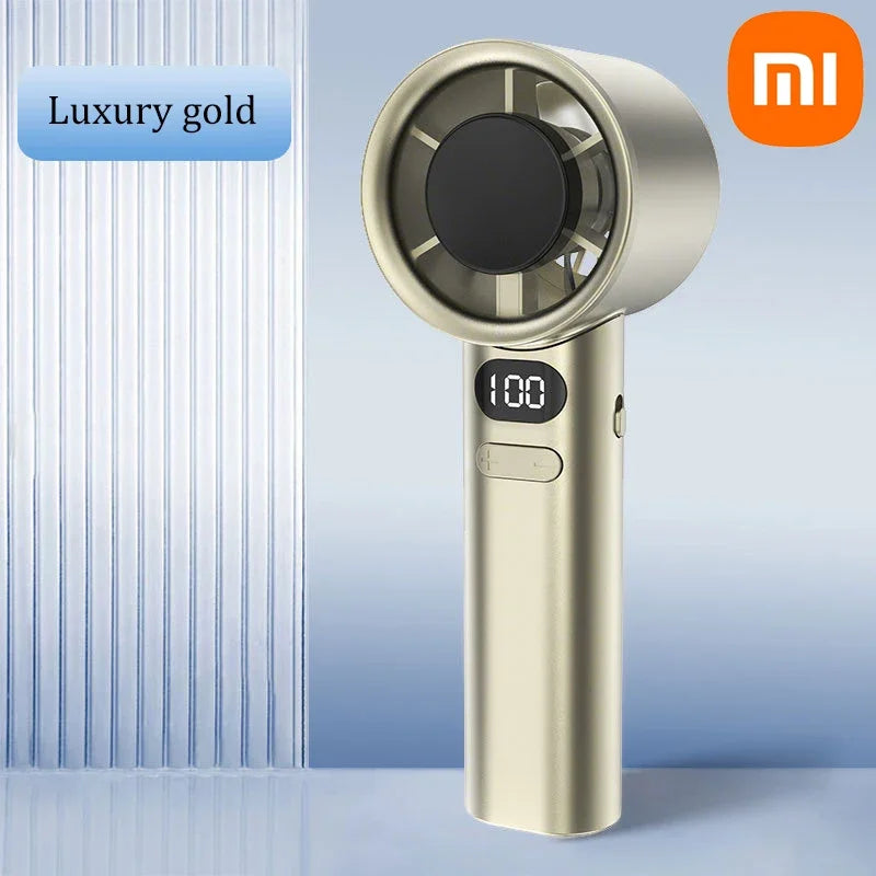 Xiaomi Handheld Mini Fan 120 Speed Electric Hand Fans Ice Compress High-Speed Cooling Rechargeable Portable LED Digital Display