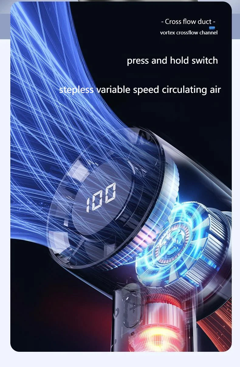 Portable Mini Handheld Fan with LED Display Semiconductor Refrigeration 100 Speeds USB Rechargeable Battery Outdoor Fan