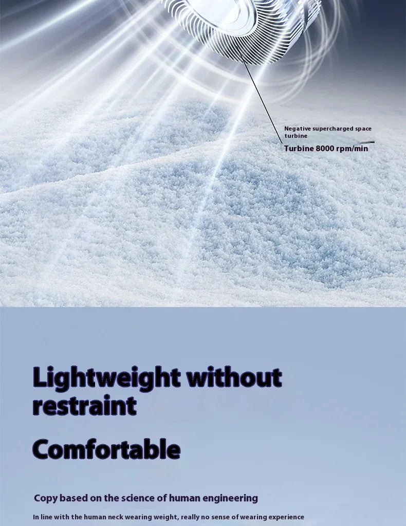 Portable Mini Home Summer Air-cooled Neck Hanging Fan for Outdoor Sports, Running, Travel Without Blades, Wearable USB Neck Fan