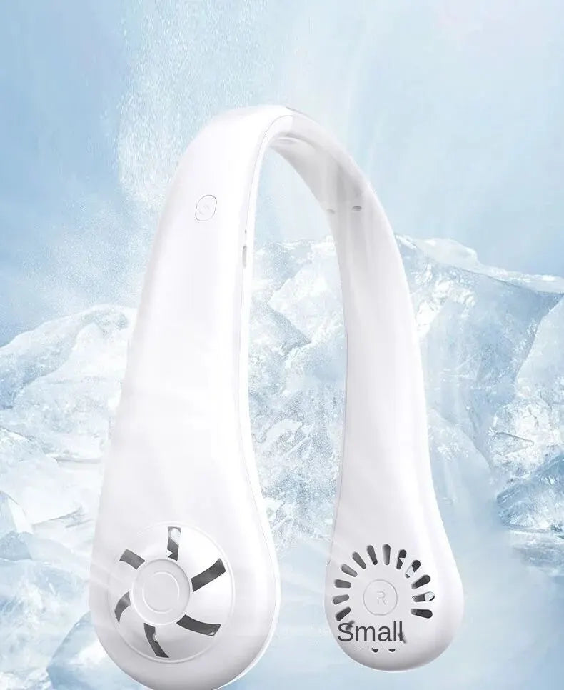 Portable Mini Home Summer Air-cooled Neck Hanging Fan for Outdoor Sports, Running, Travel Without Blades, Wearable USB Neck Stra