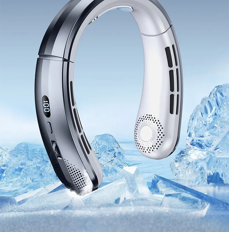 Portable Mini Home Summer Air-cooled Neck Hanging Fan for Outdoor Sports, Running, Travel Without Blades, Wearable USB Neck Fan