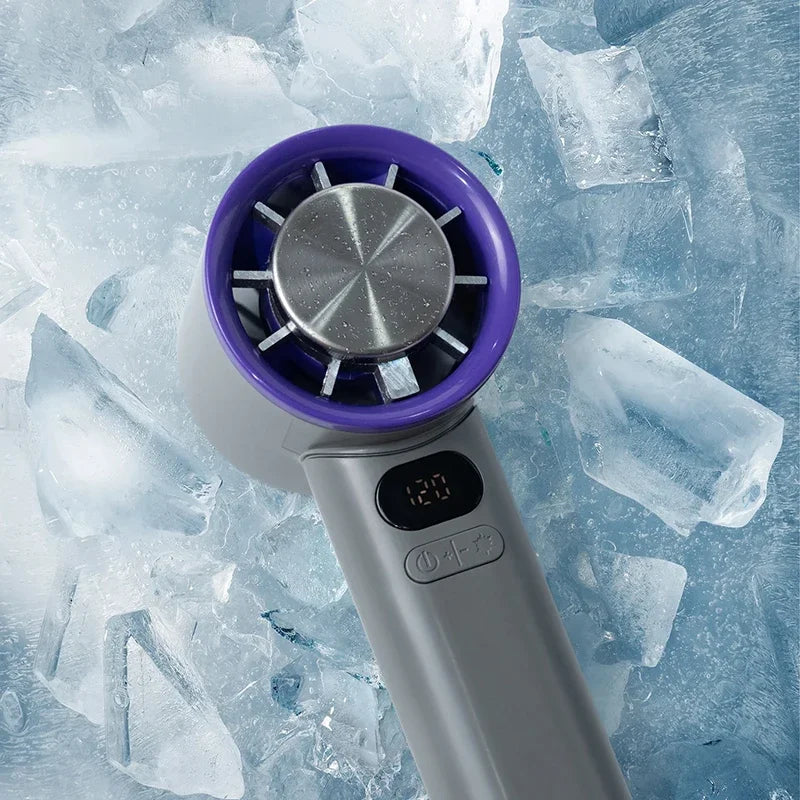 Xiaomi Handheld Mini Fan 120 Speed Electric Hand Fans Ice Compress High-Speed Cooling Rechargeable Portable LED Digital Display