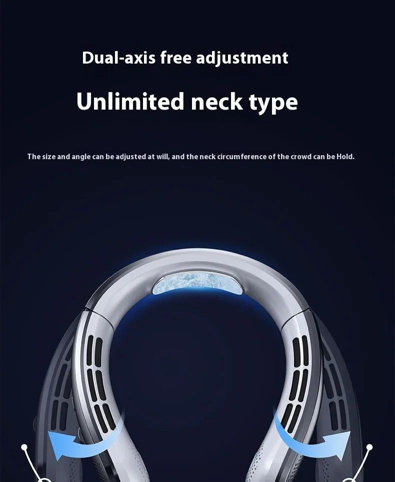 Portable Mini Home Summer Air-cooled Neck Hanging Fan for Outdoor Sports, Running, Travel Without Blades, Wearable USB Neck Fan
