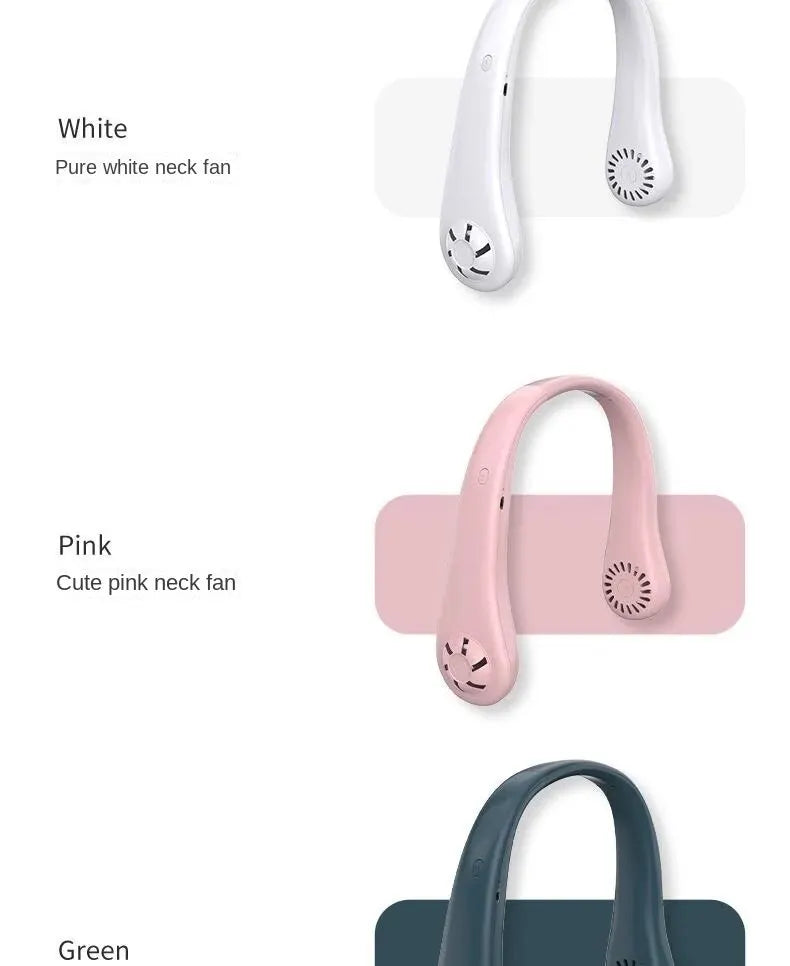Portable Mini Home Summer Air-cooled Neck Hanging Fan for Outdoor Sports, Running, Travel Without Blades, Wearable USB Neck Stra